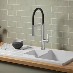 Evier à encastrer 1 bac et demi JACOB DELAFON Gaspard + robinet cuisine Raphaël