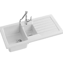Evier à encastrer 1 bac et demi JACOB DELAFON Gaspard + robinet de cuisine Louise