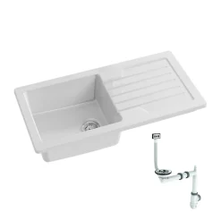 Evier à encastrer 1 bac JACOB DELAFON Gaspard avec système de vidage