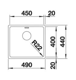 Evier à encastrer 45cm inox Blanco 522963
