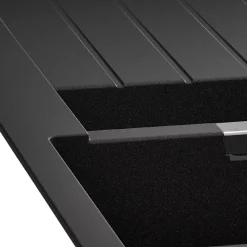 Evier à encastrer en composite quartz noir 1,5 bacs et égouttoir l. 50 x H. 30,4 x P. 19,7 cm GoodHome Torla