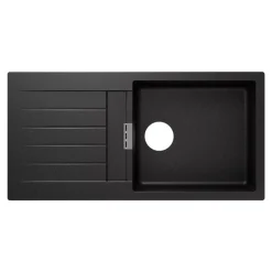 Evier à encastrer en composite quartz gris 1 bac et égouttoir l. 50 x H. 30,4 x P. 19,7 cm GoodHome Torla