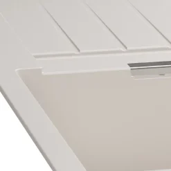 Evier à encastrer en composite quartz blanc 1 bac et égouttoir l. 50 x H. 30,4 x P. 19,7 cm GoodHome Torla