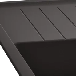 Evier à encastrer en composite quartz noir 1 bac et égouttoir L. 86 x l. 50 x H. 28,2 cm GoodHome Alland