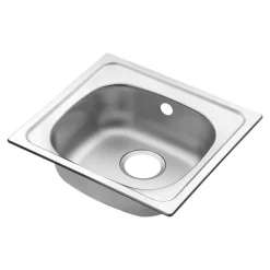 Evier à encastrer en inox 1 bac l. 43,5 x H. 15 x P. 15 cm GoodHome Bundt