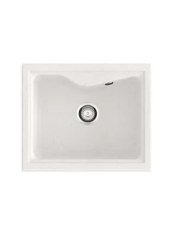 Evier à encastrer POALGI - City 330 - Granit - Blanc Snow - 62 cm - 1 bac