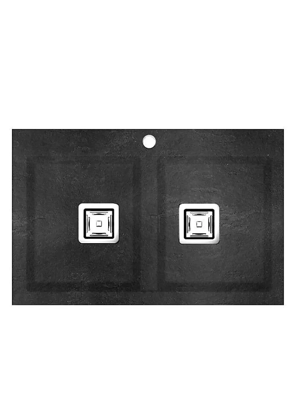 Evier à encastrer POALGI, KOBUS 816, Granit, Noir Basalt, 80 cm, 2 bacs