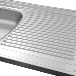 Evier à poser en acier 2 bacs et égouttoir l. 60 x L.120 x P. 16 cm Mayr