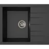 Evier - Résine SMC - Noir pailleté - A encastrer - STRADOUR - Cube 1C XS - 62 x 50 cm
