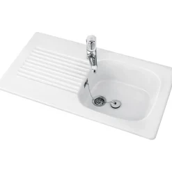 Evier avec 1 bac VILLEROY ET BOCH Tudor blanc 92 x 51 cm