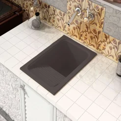 Evier Bac à laver pour buanderie à encastrer Poalgi Silex Tundra - 1 bac + égouttoir