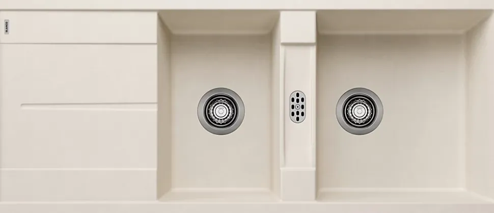 Evier Blanco Metra 8S Silgranit - BLANC SOFT - Vidage : Manuel