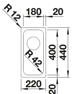 Evier Blanco Solis 180-U Inox InFino - Inox Brossé