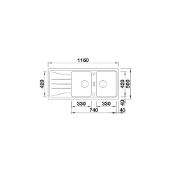 Evier Blanco Sona 8S Silgranit - CAFE