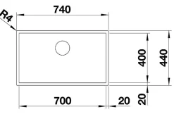 Evier Blanco Zerox 700-U Dark Steel InFino - Dark Steel