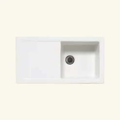 Evier céramique blanc Ewi VICTOIRE 1 bac 1 égouttoir