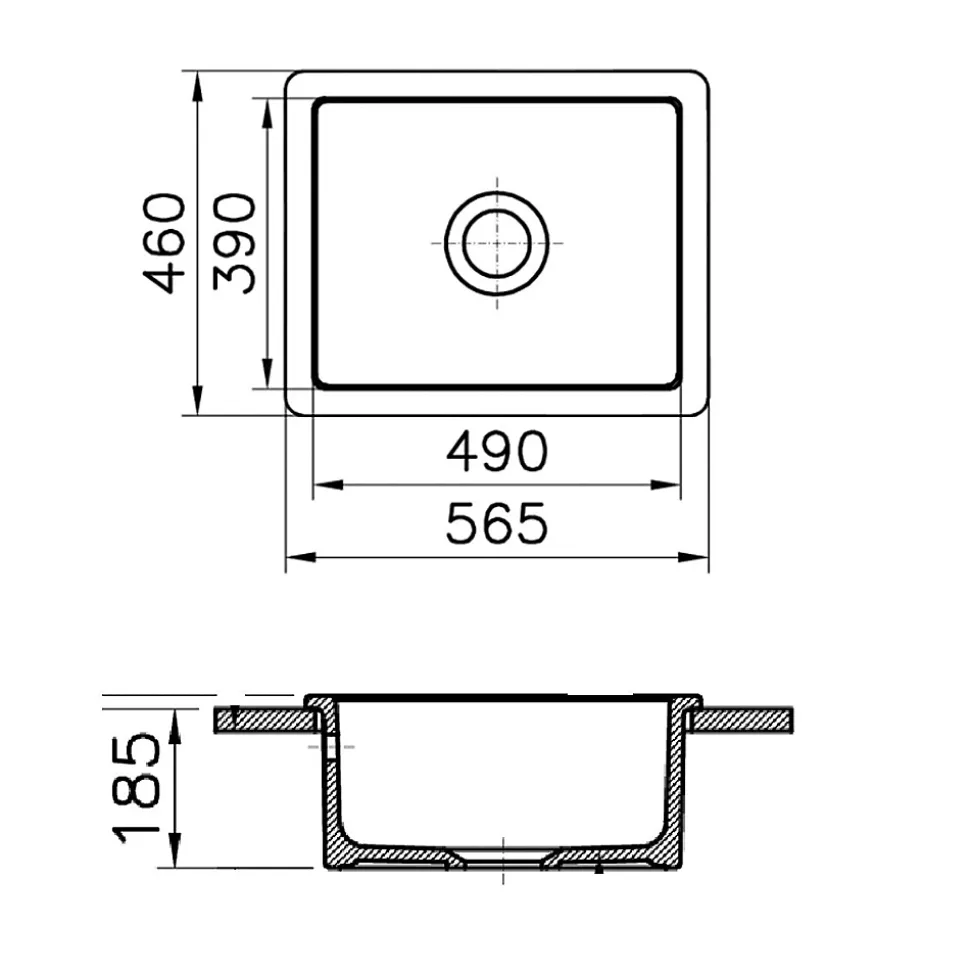 Evier céramique blanc VitrA ARKITEKT 1 bac