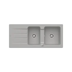 Evier céramique gris fossil Villeroy & Boch ARCHITECTURA 2 bacs 1 égouttoir