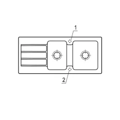 Evier céramique gris fossil Villeroy & Boch ARCHITECTURA 2 bacs 1 égouttoir