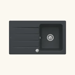 Evier céramique Villeroy & Boch ARCHITECTURA noir mat 1 bac 1 égouttoir