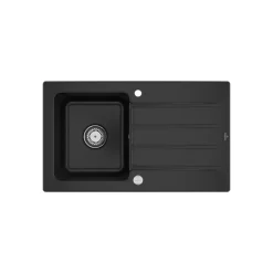Evier céramique Villeroy & Boch ARCHITECTURA noir mat 1 bac 1 égouttoir