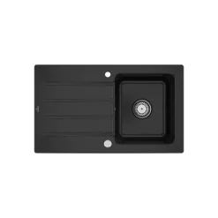 Evier céramique Villeroy & Boch ARCHITECTURA noir mat 1 bac 1 égouttoir
