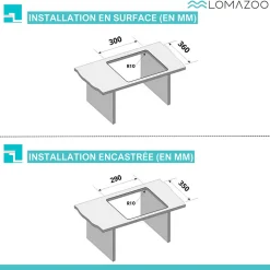 Evier cuisine 1 bac Inox LOMAZOO Polaris 34 cm