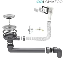 Evier cuisine 1 bac Inox LOMAZOO Polaris 34 cm