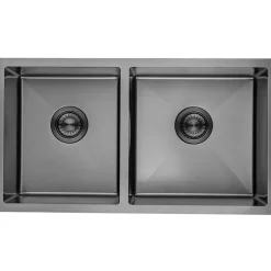 Evier cuisine 2 bacs inox LOMAZOO Vermont 815x450 mm Anthracite