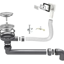 Evier cuisine 2 bacs inox LOMAZOO Galaxy 595x450 mm Anthracite