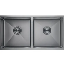 Evier cuisine 2 bacs inox LOMAZOO Aquarius 875x450 mm Anthracite