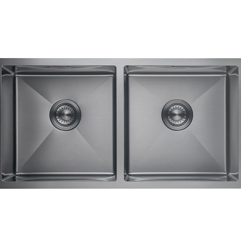 Evier cuisine 2 bacs inox LOMAZOO Aquarius 875x450 mm Anthracite