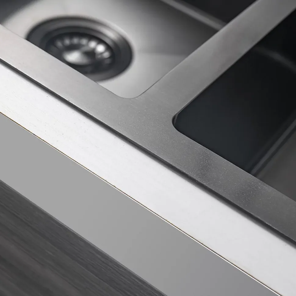 Evier cuisine 2 bacs inox LOMAZOO Aquarius 875x450 mm Anthracite