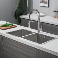 Evier cuisine 2 bacs inox LOMAZOO Windsor 815x450 mm