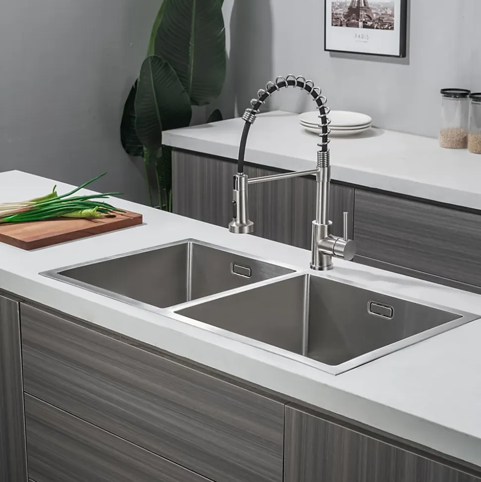 Evier cuisine 2 bacs inox LOMAZOO Phantom 875x450 mm