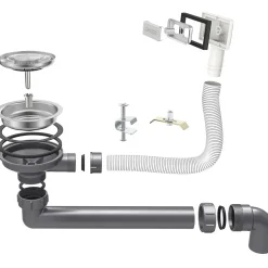 Evier Cuisine LOMAZOO Ella 34 cm Inox avec distributeur de savon Anthracite