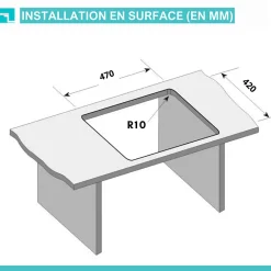 Evier cuisine LOMAZOO Tristan 50 cm Inox avec distributeur de savon