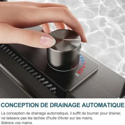 Evier en acier inoxydable SIRHONA 800x450x230mm Noir Kit d'évier multifonctionnel Pratique et résistant.