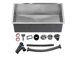 Evier en acier inoxydable - 76x45 cm - Gris - SOELA