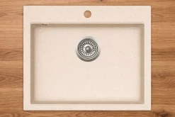 Evier en granit 1 bac sans égouttoir - granit SABLE -QUADRO