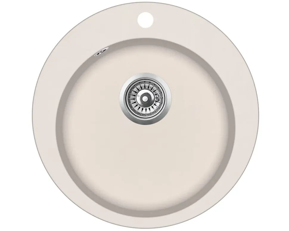 Evier en granit 1 bac - granit SABLE - rond 505x505 - CLARUS