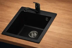 Evier en granit 1 bac sans égouttoir - granit de synthèse NOIR - SIMPLEX