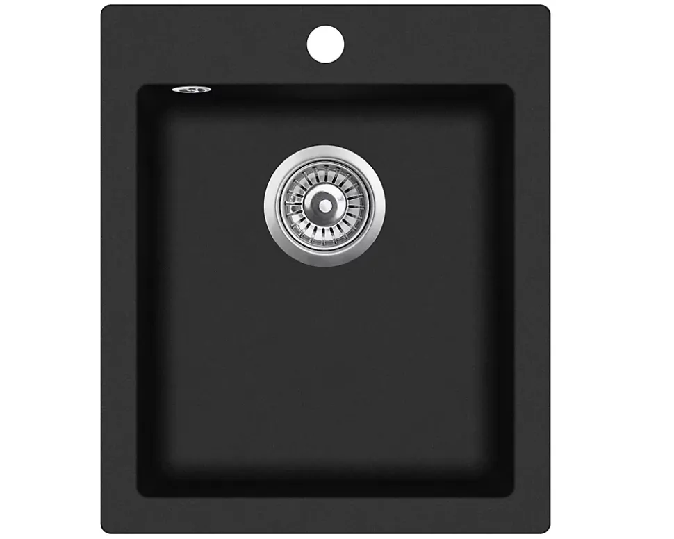 Evier en granit 1 bac sans égouttoir - granit de synthèse NOIR - SIMPLEX