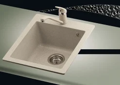 Evier en granit 1 bac sans égouttoir - granit SABLE - SIMPLEX