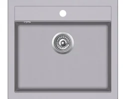 Evier en granit 1 bac sans égouttoir - granit GRIS - QUADRO