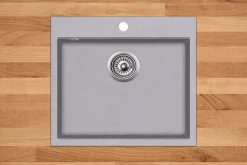 Evier en granit 1 bac sans égouttoir - granit GRIS - QUADRO