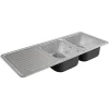 Evier en inox 2 bacs + égouttoir EVINOX 115 cm x 48 cm