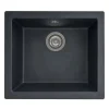 Evier en résine 1 cuve - Noir pailleté - A encastrer ou sous plan - STRADOUR