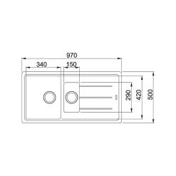 Evier Franke Basis Fragranit+ BFG651 - Noir Mat