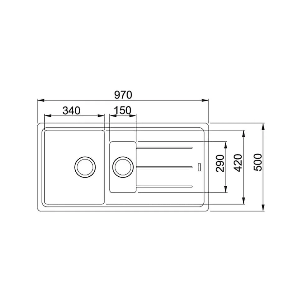 Evier Franke Basis Fragranit+ BFG651 - Noir Mat